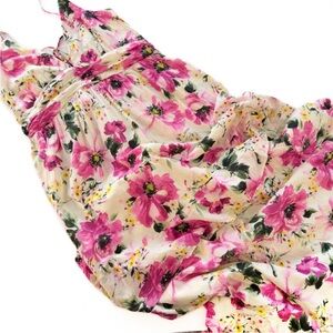 Floral Pink & Cream Mini Dress - Sleeveless Summer Dress